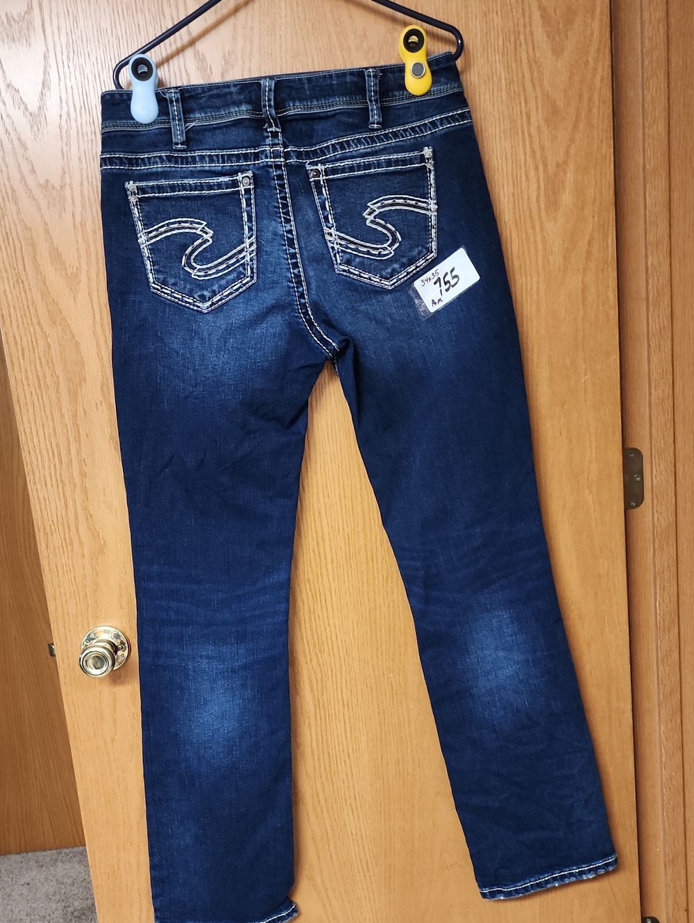 Silver suki Dark Blue Women's Jeans with Contrast Stitching 34x35 number 755